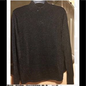 TALBOTS Black Lurex  Mock Turtleneck Sweater